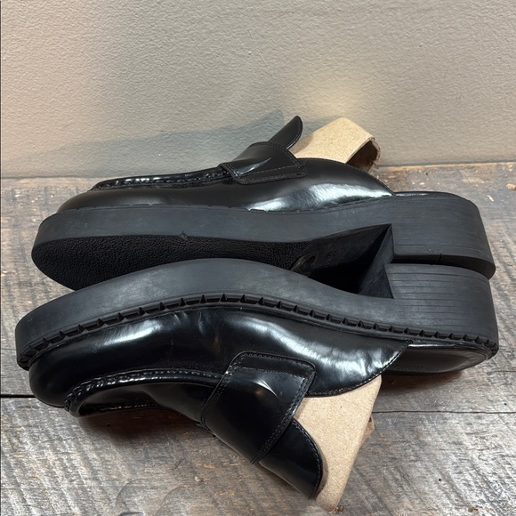 Tony Bianco Black Leather Loafer Slip On Mules - Picture 7 of 11